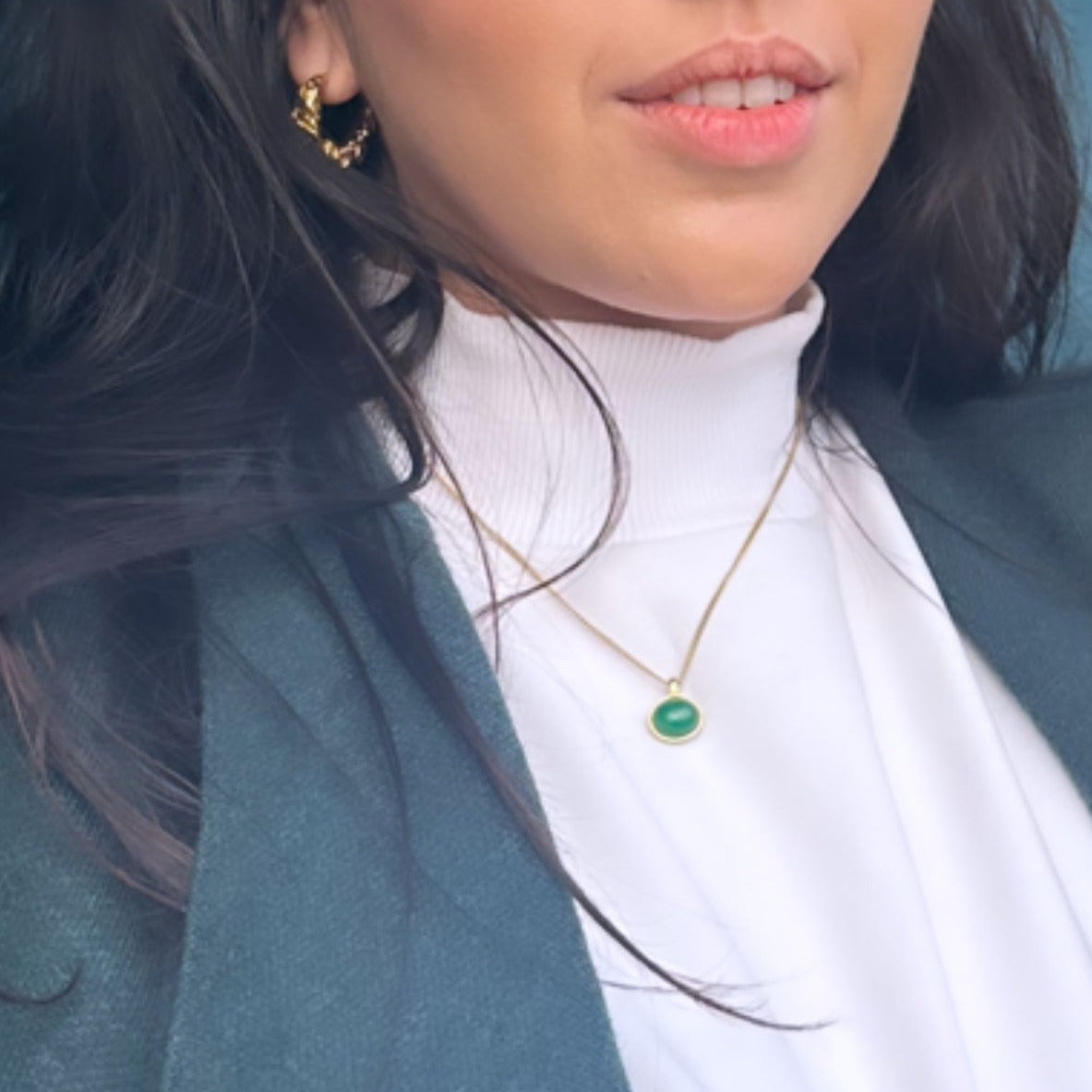 GREEN AGATE PENDANT