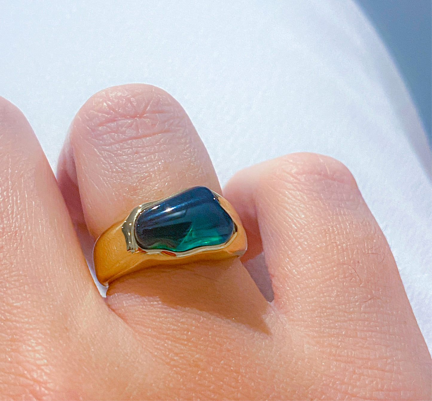 GREEN AGATE RING